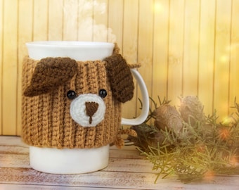 Crochet Dog Cozy Cup Cover Craft Kit, Beginner DIY Kit