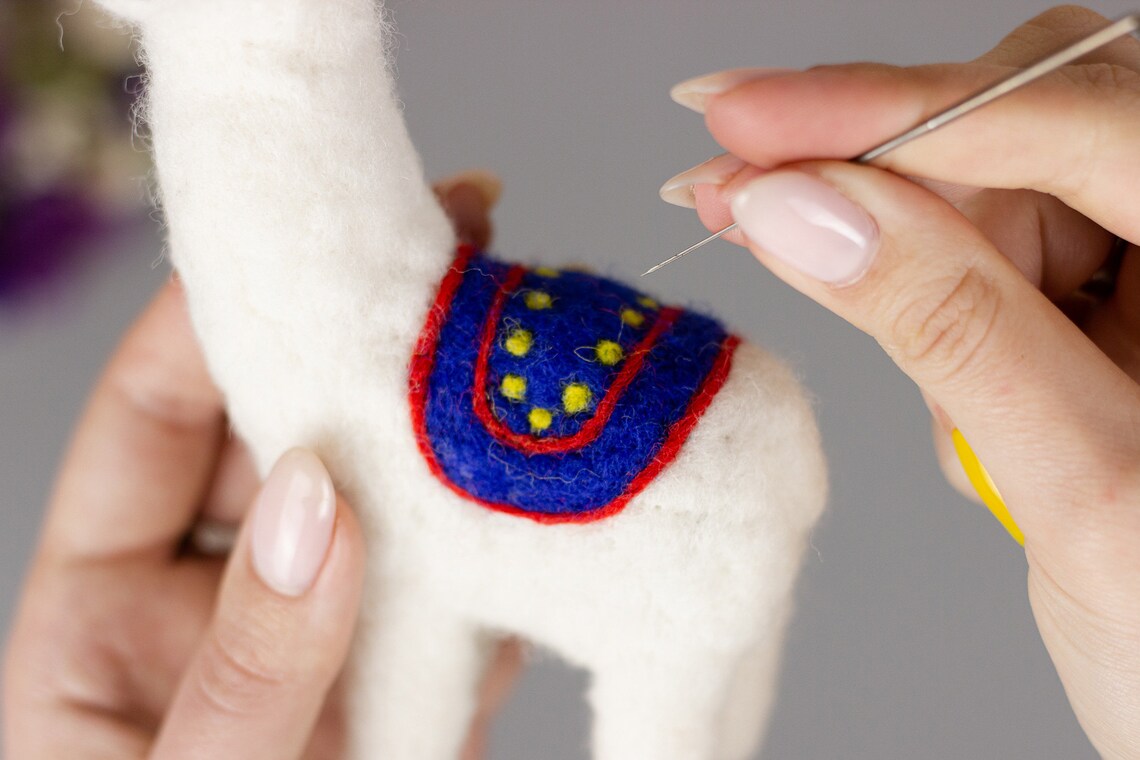 Needle felting Lama craft kit for adults punch needle kit Etsy