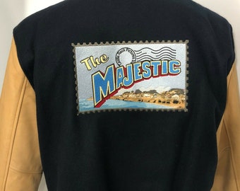 Vintage Sichel el Majestic con Jim Carrey Chaqueta Bomber Letterman Medium Movie
