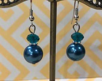 Pendientes azul esa rojo Dangle Perla Checa Perla