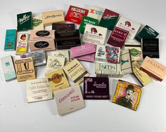 Rare Vintage 41 Assorted Restaurant Bar Hotel MatchBooks Wood Match Hard Rock