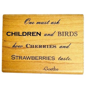 Vintage Impression Obsession Children Birds Cherries Strawberries Stamp D4512