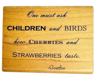 Vintage Impression Obsession Children Birds Cherries Strawberries Stamp D4512