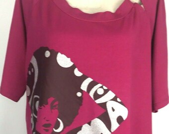 Sugar Mama 3XL Pink Vintage Afro Mod Squad One Step Up T Shirt Graphic