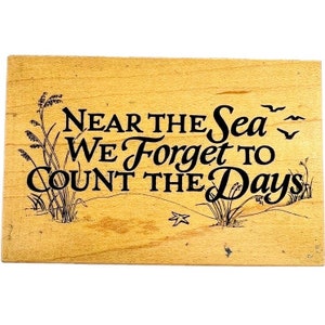 Vintage PSX in de buurt van de zee vergeten we de dagen te tellen Rubber Stamp G1481 Beach