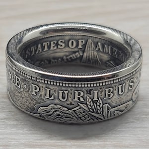 1921 Morgan Silver Dollar Coin Ring Size 12.5