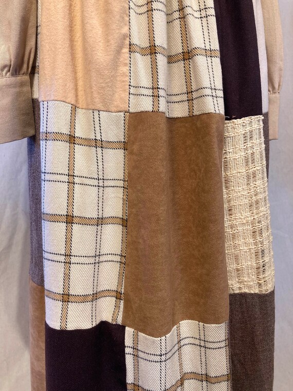 1960s Patchwork Maxi Skirt, Quilted Folk Style (X… - image 5