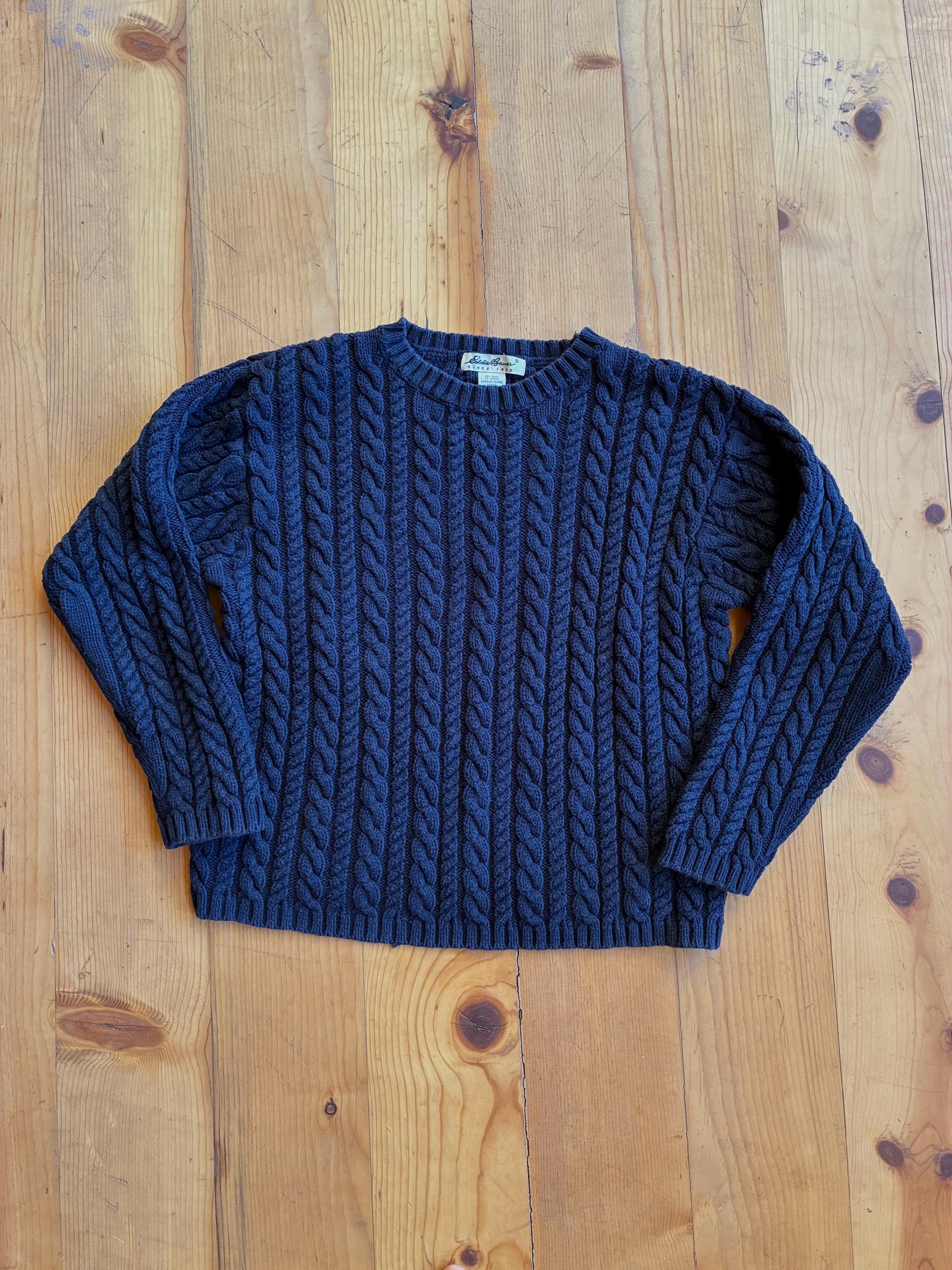 Navy Cable Knit Sweater - Etsy