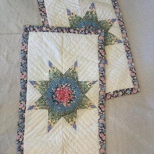 Vintage Patchwork Quilt Star Pillow Sham King Size set of 2 cottage core pillowcases