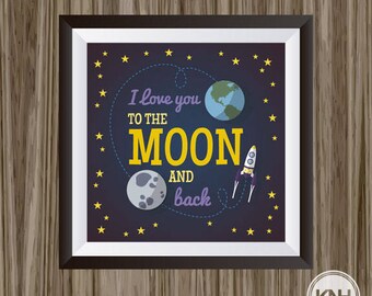 I Love You To The Moon And Back Nursery Decor, Neutral Nursery Decor,  I Love You To The Moon And Back Quote, Baby Room Decor