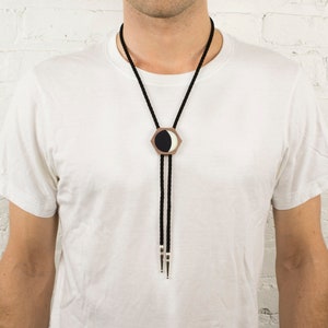 Moon Phase Bolo Tie Geometric Pendant Jewelry image 7