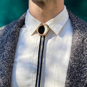 Moon Phase Bolo Tie Geometric Pendant Jewelry image 1