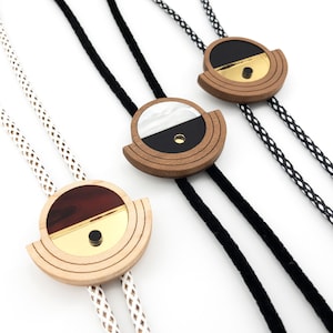 Modern Bolo Tie Adjustable Geometric Statement Jewelry image 7