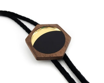 Schwarz-Gold Bolo Krawatte | MINIMA-MAXIMA