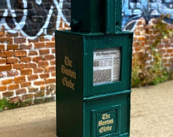 Caja de periódico Boston Globe, escala G, miniatura