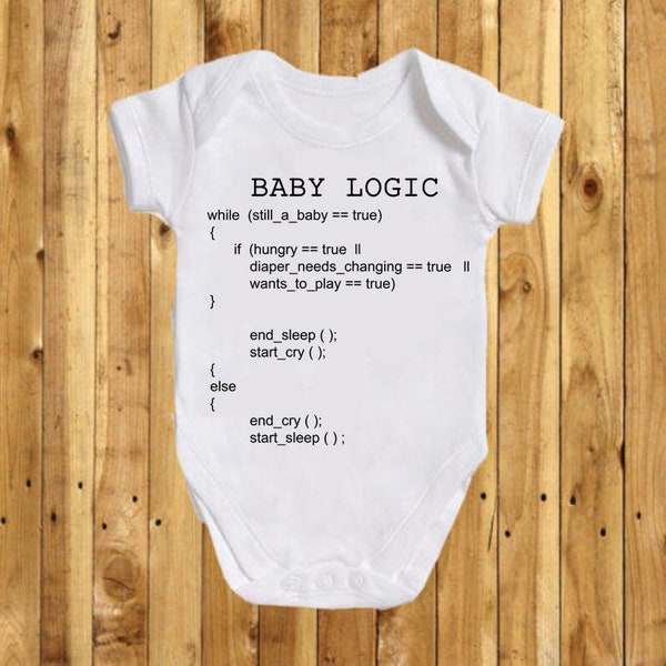 Baby logic vest  , various sizes, funny nerd