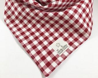 Dog Bandana/ Pet Bandana/ Red Gingham Dog Bandana/ Red Gingham Pet Bandana/ Red Plaid Dog Bandana/ Red Plaid Pet Bandana