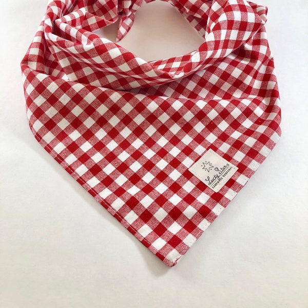 Dog Bandana/ Pet Bandana/ Red Gingham Dog Bandana/ Red Gingham Pet Bandana/ Red Plaid Dog Bandana/ Red Plaid Pet Bandana