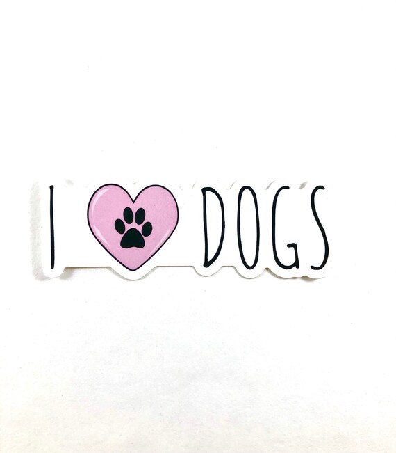 I Heart Dogs Sticker/ I Love Dogs Sticker/ Dog Lover Sticker/ Etsy