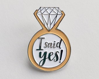 I Said Yes Enamel Pin: Bridal Shower Gift