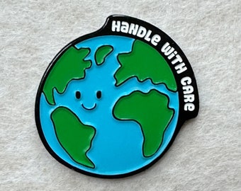 Earth Day Enamel Pin – Protect our planet with a happy Earth pin. Earth Day Pin