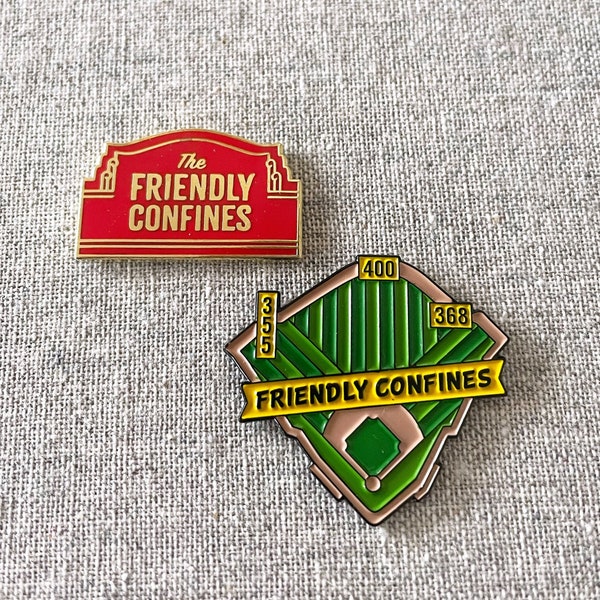 Épinglette en émail Wrigley Field : Chicago Cubs, chapiteau amical de Confines
