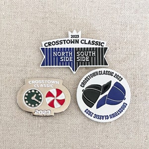 Chicago Crosstown Classic enamel pins! Cubs vs. Sox, the best rivalry in Chicago! Great baseball gift, Wrigley Field gift, Sox Park gift
