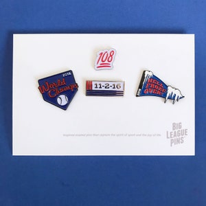 Ensemble d'épingles en émail des Séries mondiales des Cubs de Chicago 2016 : économisez 20 % !