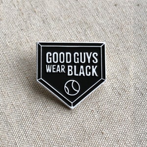 Chicago White Sox enamel pin. &quot;Good Guys Wear Black&quot; pin. Perfect White Sox gift! Southside baseball flair. Chicago baseball gift.