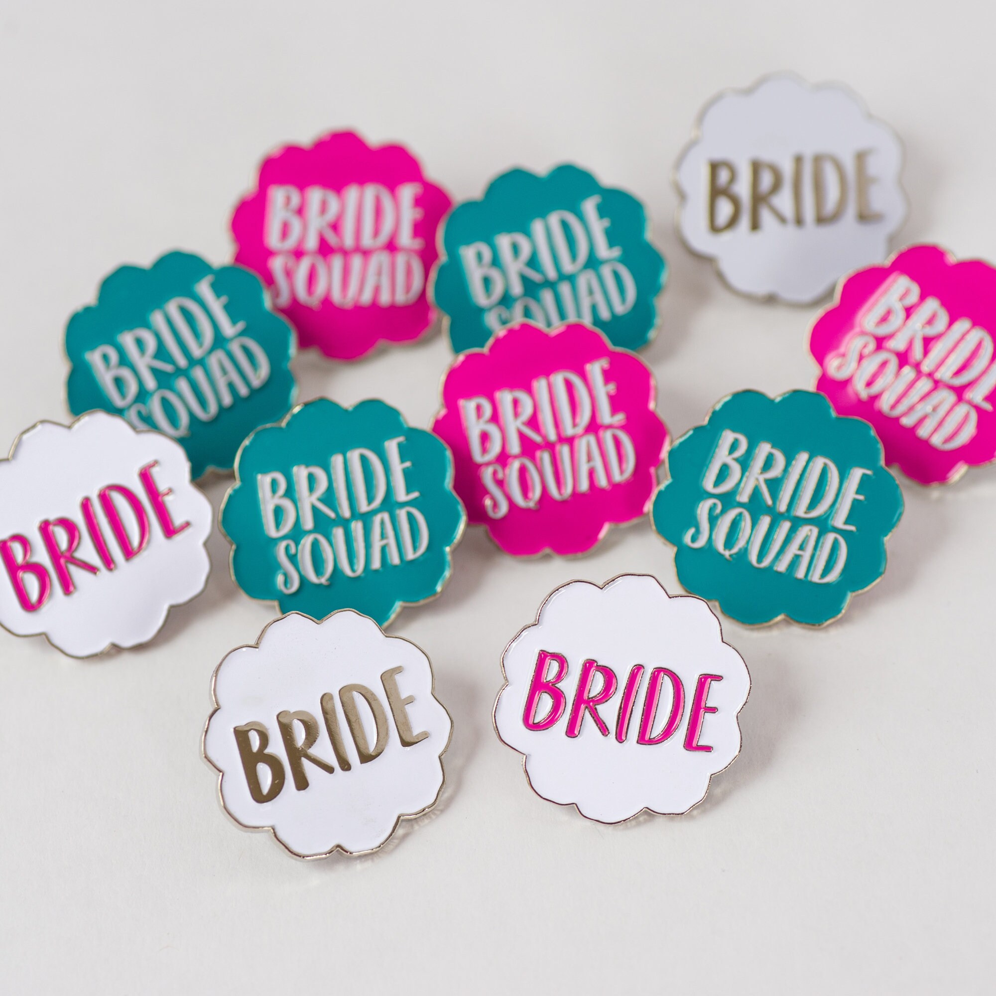 Bride & Bride Squad Enamel Pin Set: Bachelorette Party Favors + Gifts ...