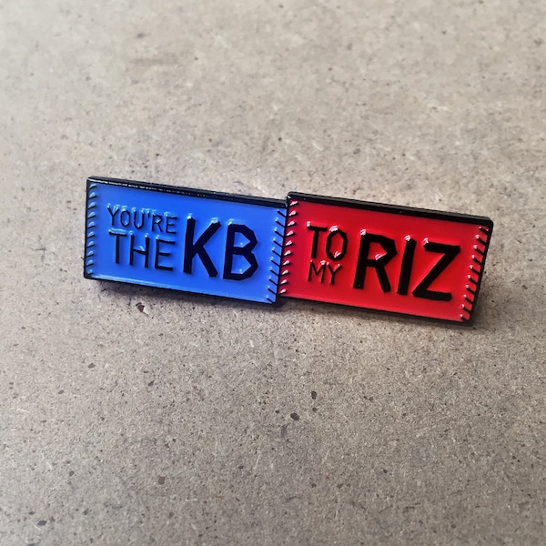 Bryzzo Chicago Cubs enamel pin – You're the KB to my Riz! Kris Bryant and Anthony Rizzo, baseball BFFs, are forever Cubs. Great Cubs gift!