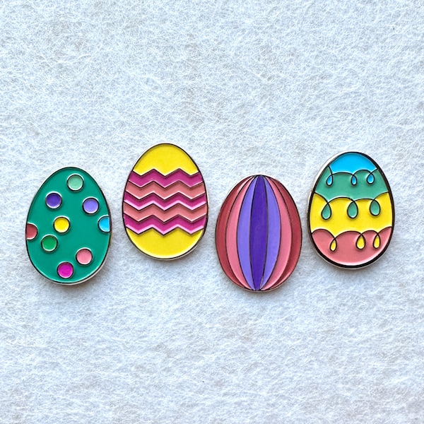 Easter Egg enamel pins – Bring on spring with our colorful Easter pins! Perfect Easter basket gift, Spring accessory