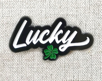 Lucky Irish enamel pin – Wear the luck of the Irish with this Lucky shamrock pin! Perfect St. Patrick's Day gift or Lucky gift!