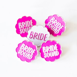Set de pines esmaltados para la novia y el escuadrón de la novia: recuerdos y regalos para despedidas de soltera