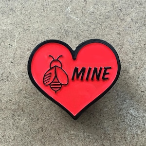 Bee Mine Enamel Pin: Heart-Shaped Valentine's Gift