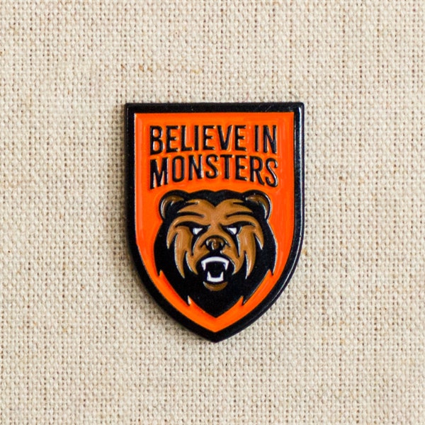 Chicago Bears enamel pin – Believe in Monsters...our Monsters of the Midway with this cool design! Great Chicago Bears gift! Football gift!