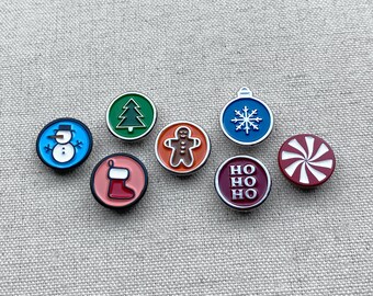 Holiday Enamel Mini Pins: Christmas Tree, Snowman, Gingerbread, Stocking Stuffer Gift