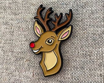 Rudolph enamel pin – An homage to our favorite red-nosed reindeer! Rudolph gift, Gift for kids, Reindeer gift, Christmas gift