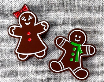 Gingerbread Christmas enamel pin – The cutest, yummiest gingerbread pins around! Great stocking stuffer, secret santa and gift for baker!