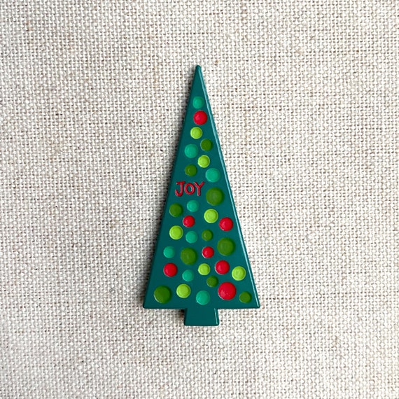 Dotted Christmas Tree enamel pin – Spread joy and whimsy at the holidays with our colorful Christmas Tree pin! Great stocking stuffer!