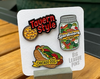 Chicago Style Hot Dog Enamel Keychain