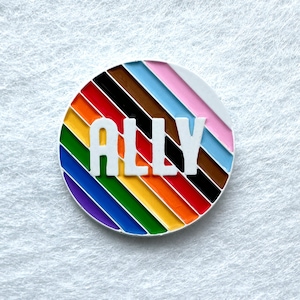Ally pride enamel pin – Show off your affinity and empathy with the gay & trans community! Great Pride gift. Love is Love!