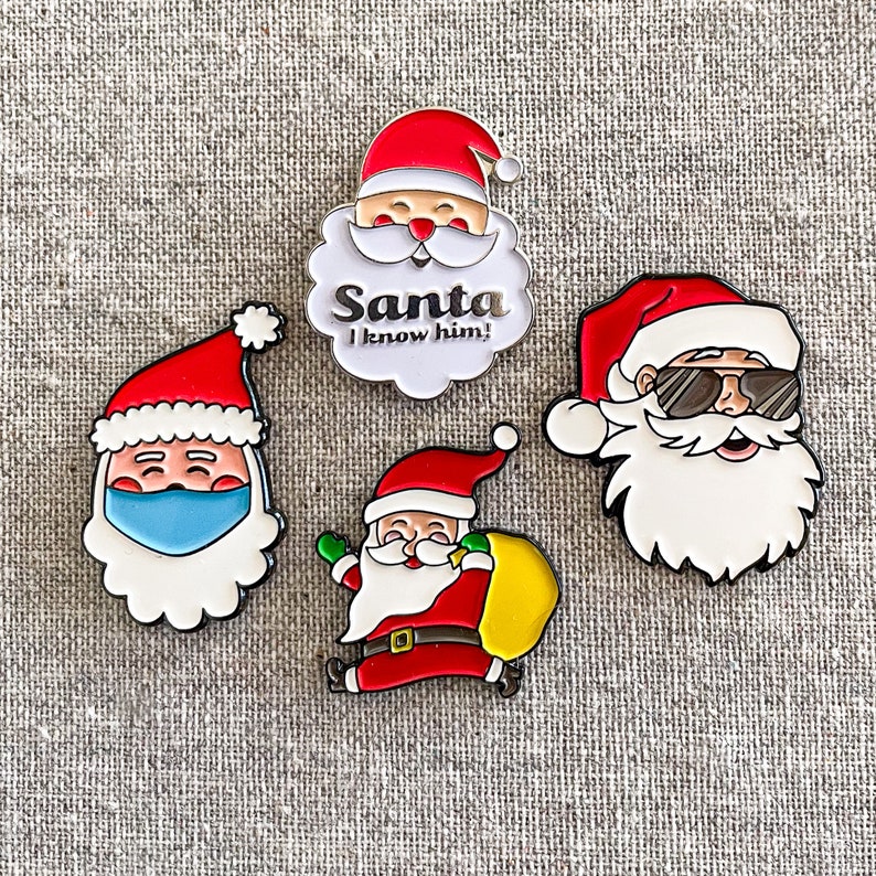 Santa Pin Design Chimney Santa Enamel Pin: Holiday Stocking Stuffer - Etsy