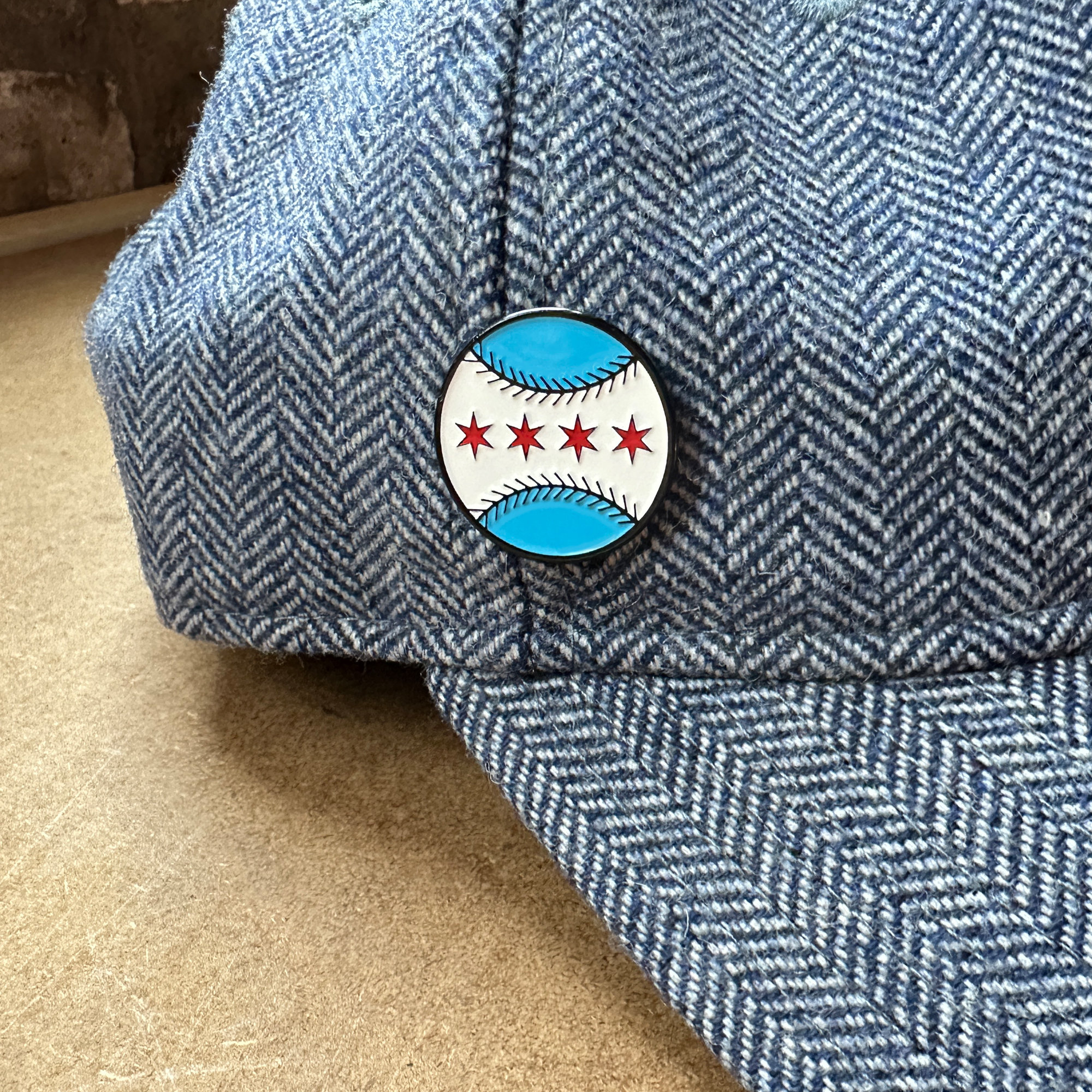 Chicago Flag Baseball Enamel Pin - Cubs & White Sox Gift - Etsy
