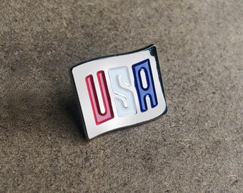 USA enamel pin. Show your USA pride! Great patriotic gift, 4th of July gift, Independence Day gift, USA gift, Red, white and blue flag.