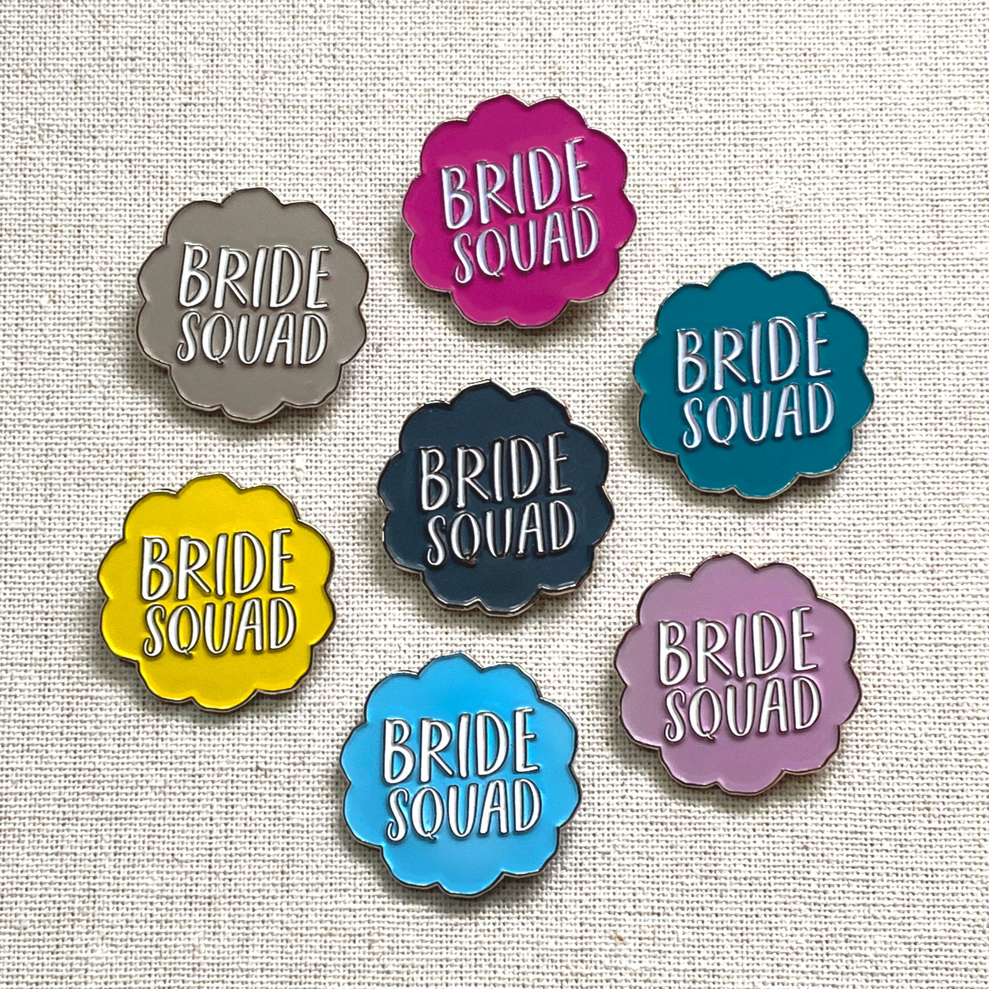 Bride & Bride Squad Enamel Pin Set: Bachelorette Party Favors + Gifts ...
