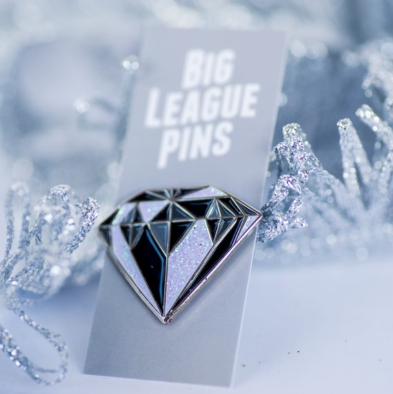 Diamond Enamel Pin - Glitter Diamond in Modern Colors. Stylish Fashion Pin with bling. A Sparkly Gift! Buy One (or A few!) for Yourself.
