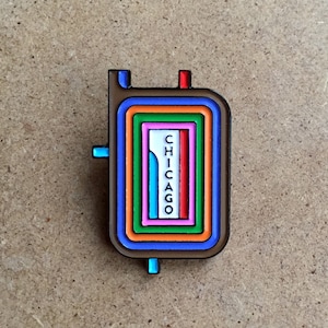 Chicago Loop Map enamel pin – Colorful pin of the CTA L Map of the Chicago Loop. Great Chicago gift! Take the L!
