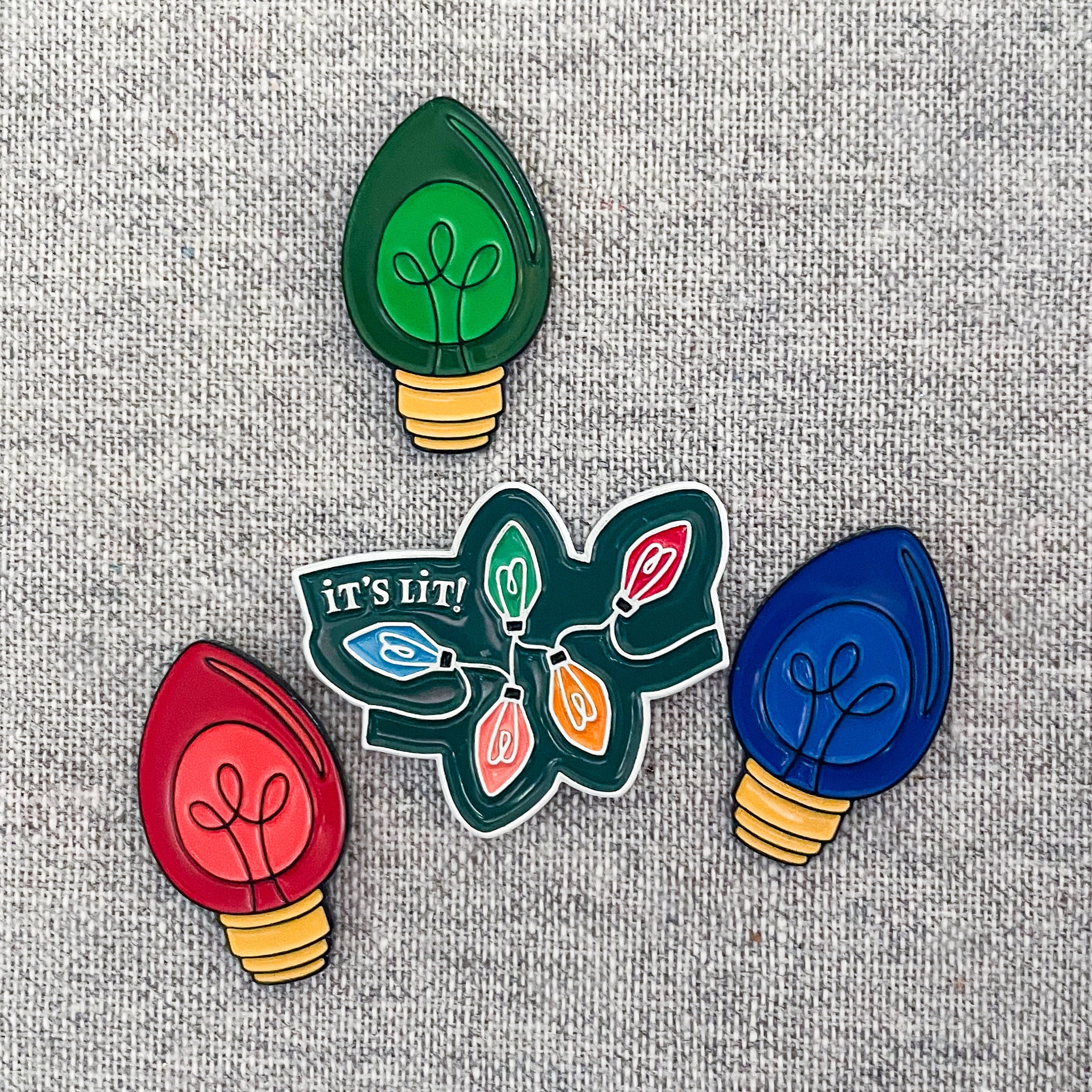 Embossed Pin Light Christmas Bulb Enamel Pin – Light up Your Lapel With Our Vintage, Retro ...