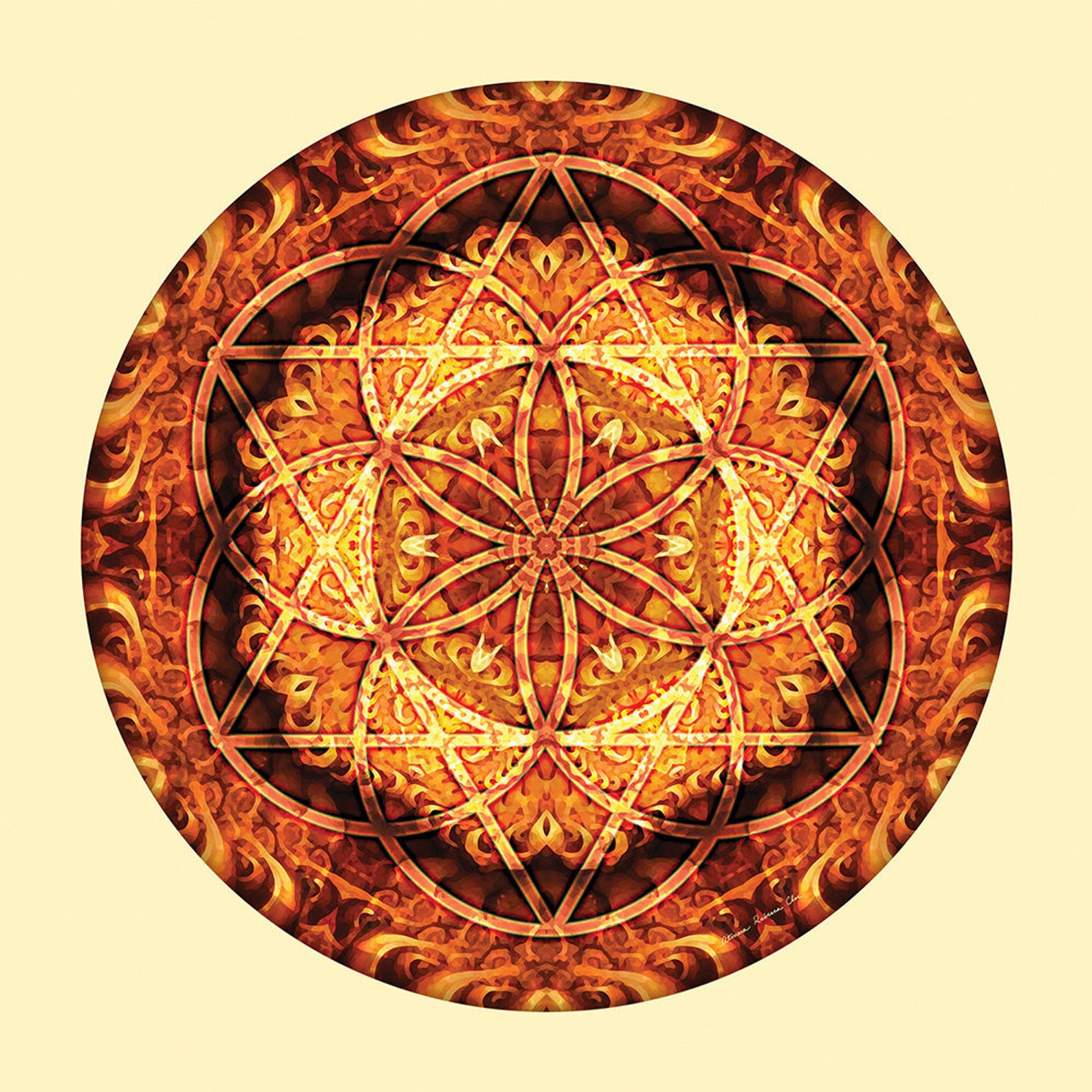 Geometría sagrada Mandala 3, arte imprimible, arte de la pared
